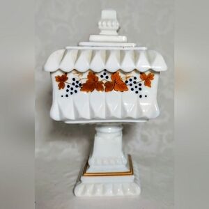 Westmoreland Large 1960s Milk Glass Tall 6 x 10 inch Container Dish